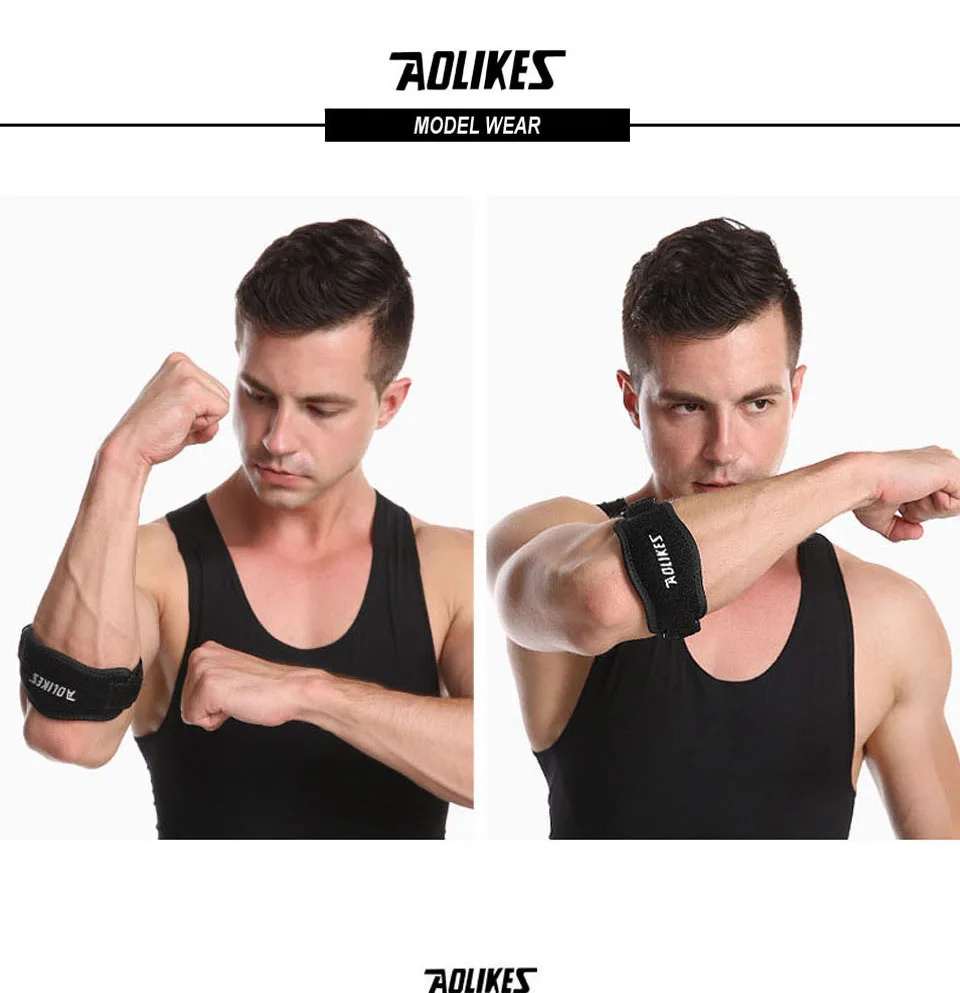 AOLIKES 1PCS Einstellbare Basketball Tennis Golf Ellenbogen Unterstützung Golfer Strap Ellenbogen Pads Seitliche Schmerzen Syndrom Epicondylitis Klammer – Detail 17