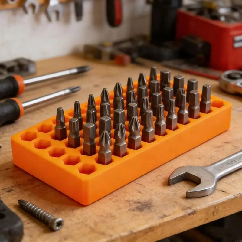 Universal 6.35mm Screwdriver Bit Organizers Case Loading Block With 50 Slots Lightweight And Space Saving Design M4YD