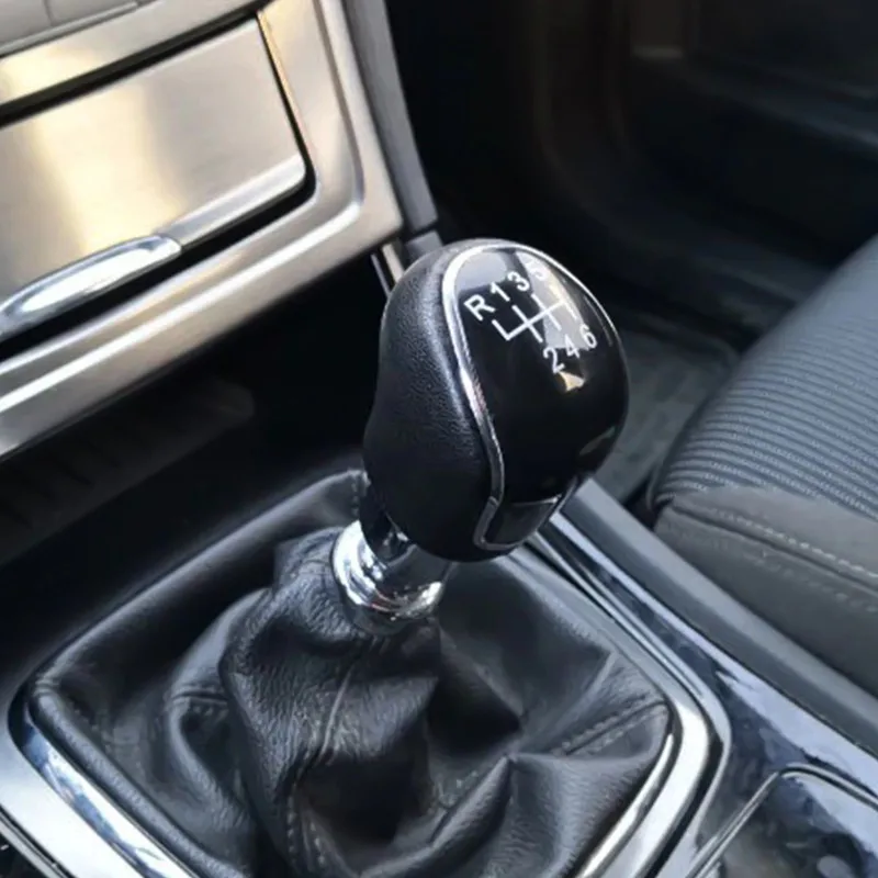 Leather 56 Speed MT Gear Shift Knob for Ford Focus mk2 mk3 Galaxy Mondeo mk4 IV Transit Connect Tourneo Custom Kuga C-max S-max