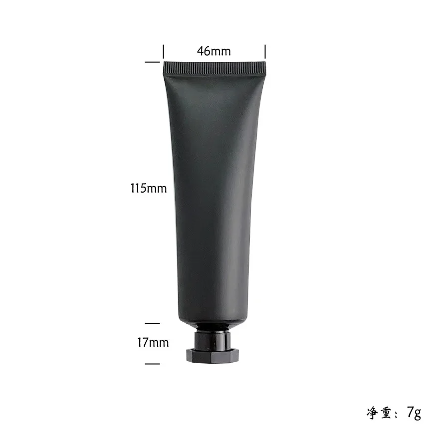 50g Empty Plastic Matte Black Soft Tube with Flip Cap Squeeze Packing Bottle Hand Cream Lotion Cosmetic Travel Container 여행용