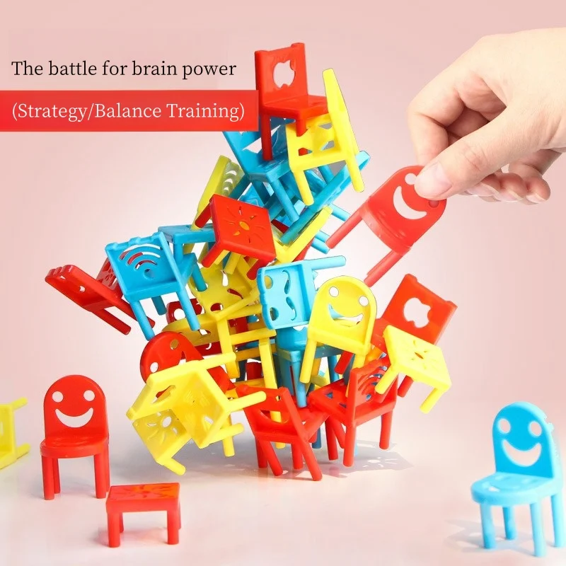 ของเล่นตัวต่อ 3 มิติ เกมฝึกทักษะกลยุทธ์ เก้าอี้ทรงตัว เกมครอบครัว เสริมสร้างพัฒนาการเด็กเล็ก เกมฝึกสมอง เกมเสริมสร้างสติปัญญา