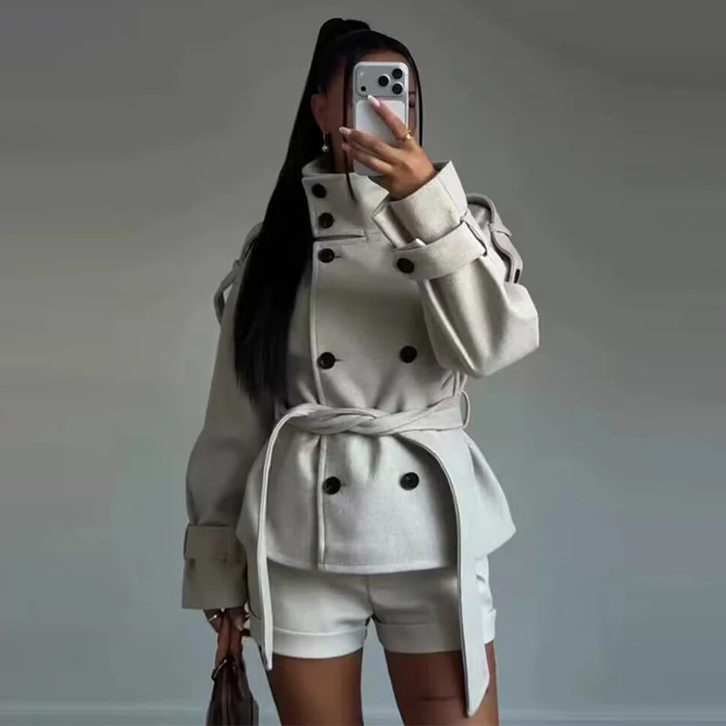 Autumn Winter Jackets Women's 2026 New Fashion Loose Belt Turtleneck Warm Coats Women's Fall Chic Street Elegant Unique Jackets