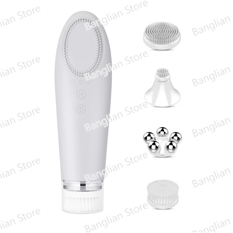 

Electric Facial Cleanser, Two-Way Rotating, Heart Motor, Silicone Cleansing Brush, Rechargeable Massage Face