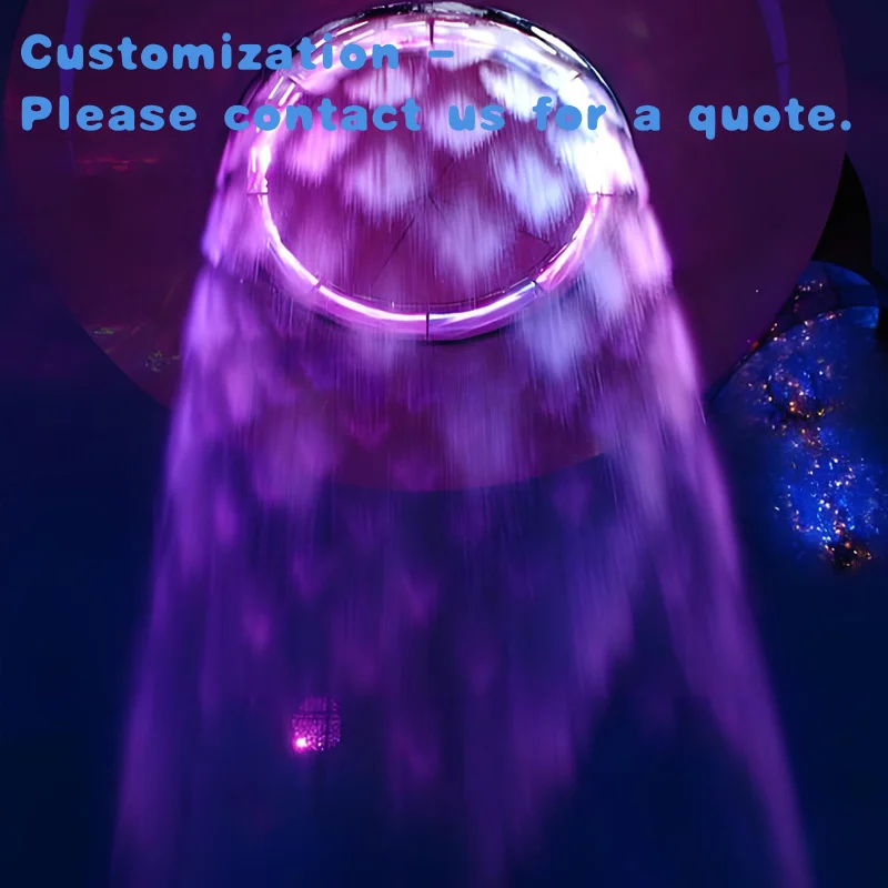 

custom.Artificial Waterfalls Hotel Mall Art Decoration Transparent Fiber Curtain Fountain