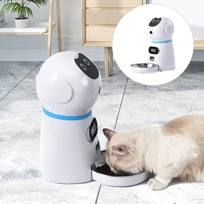 

Cat Auto Feeder Dry Auto Dispenser 3.5 Liter Smart Voice Feeder Pet Auto Feeder Robot