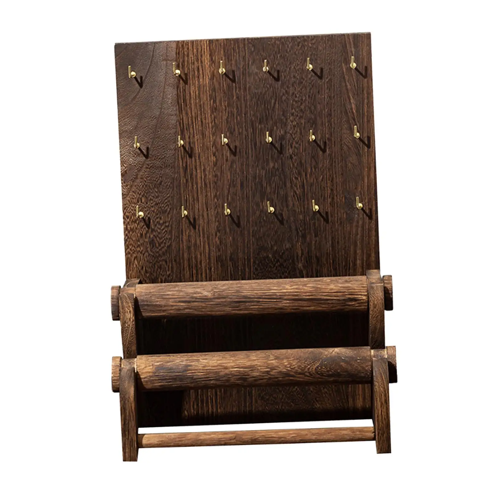 Jewelry Display Stand Dark Brown Durable 5 Tier Bracelet Holder for Countertop Store Showcase Home Organization Show Women Girls