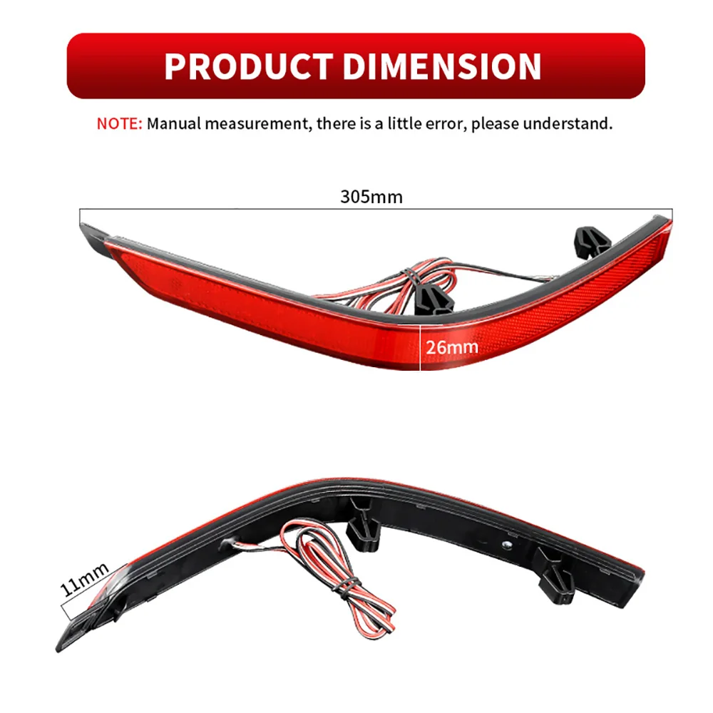 1 Pair LED Rear Tail Bumper Reflector Light Brake Stop Lights Reverse Fog Lamp for VW T6 Tranporter Multivan Caravelle 2015-2020