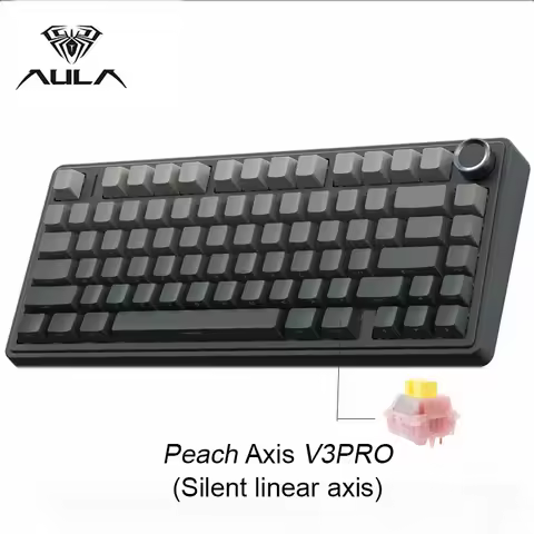 AULA F75 Silent Axis Gaming Mechanical 2.4G Wireless/Bluetooth/Wired Keyboard 75% Layout RGB Custom OEM Profile Gasket Structure