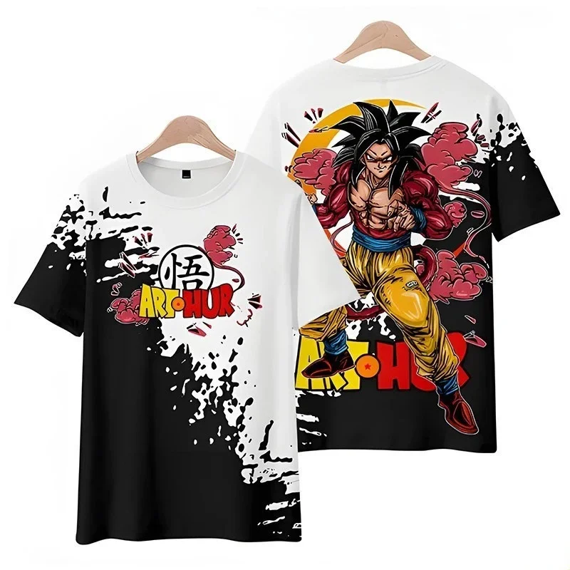 2026 Sommer Dragon Ball Retro Fitness T-Shirt Herren Oversize 3D-Druck Kurzarm Familien-Unisex Kinder-Sportshirt