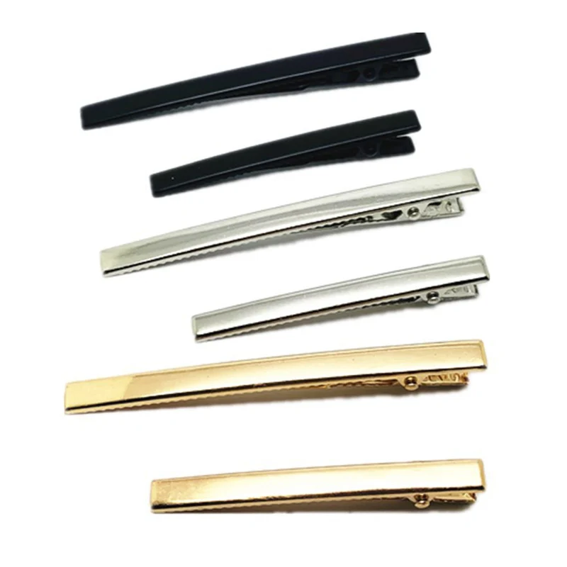 50PCS 6mm*6cm 8cm Slim Rectangle Hairpin KOREA Print Metal Alligator Hair Clips for DIY Hair Accessories Duckbill Hair Barrettes