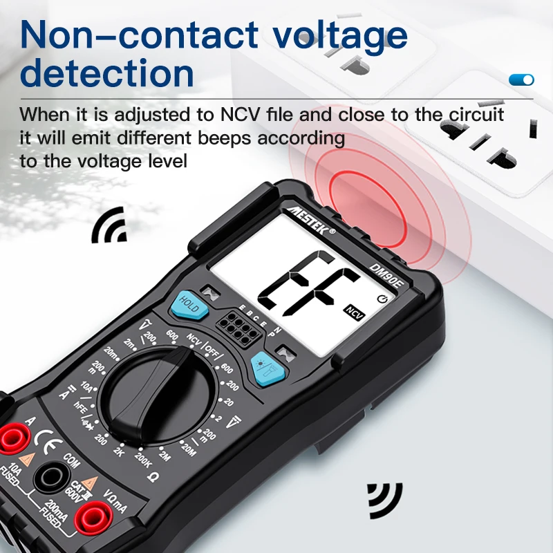 DM90E Multimeters Digital Multimeter Auto Range Tester Multimetre  220V Voltmeter 1999 Counts With Temperature Probe Multitester