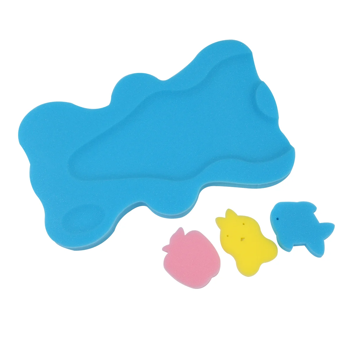 1PC Baby Bath Sponge Cushion Skid Resistance Infant Cartoon Bath Cushion Bathing Mat (Blue) baby bath mat