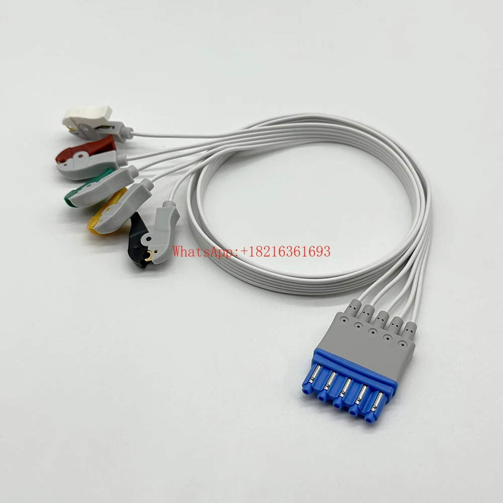 

Medical Disposable Electrocardiogram Lead Wire 5-lead Clip Cable Consumables