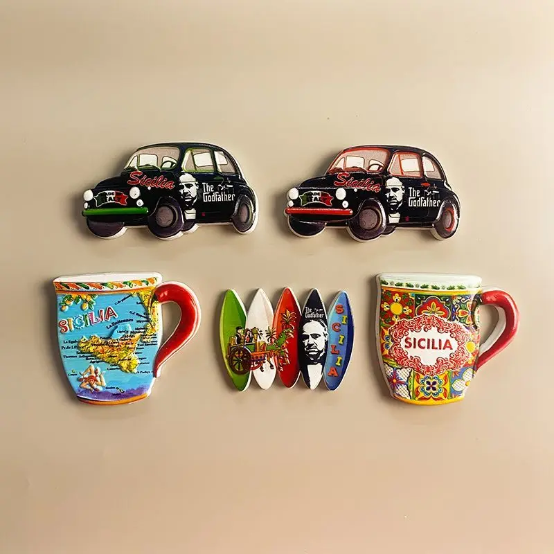 

Italy Sicily Tourist Souvenir Creative Personalized Strong Magnetic Fridge Magnet Gift Home Decoration