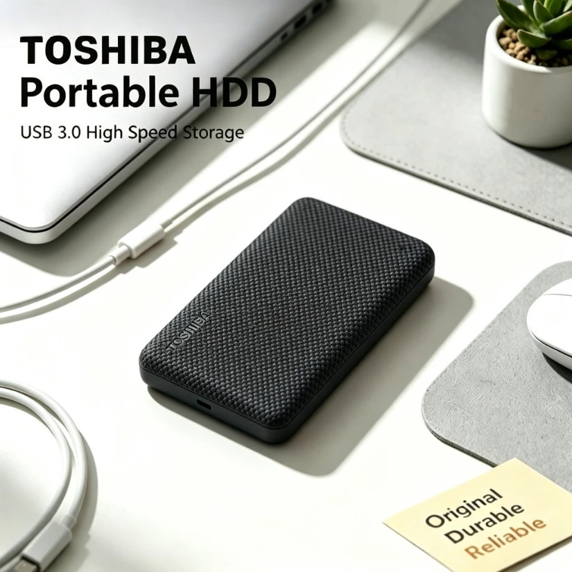 Original Toshiba V10 Black Portable External Hard Drive USB3.0 Mobile HDD Storage Disk for Laptop Desktop PC File Data Backup