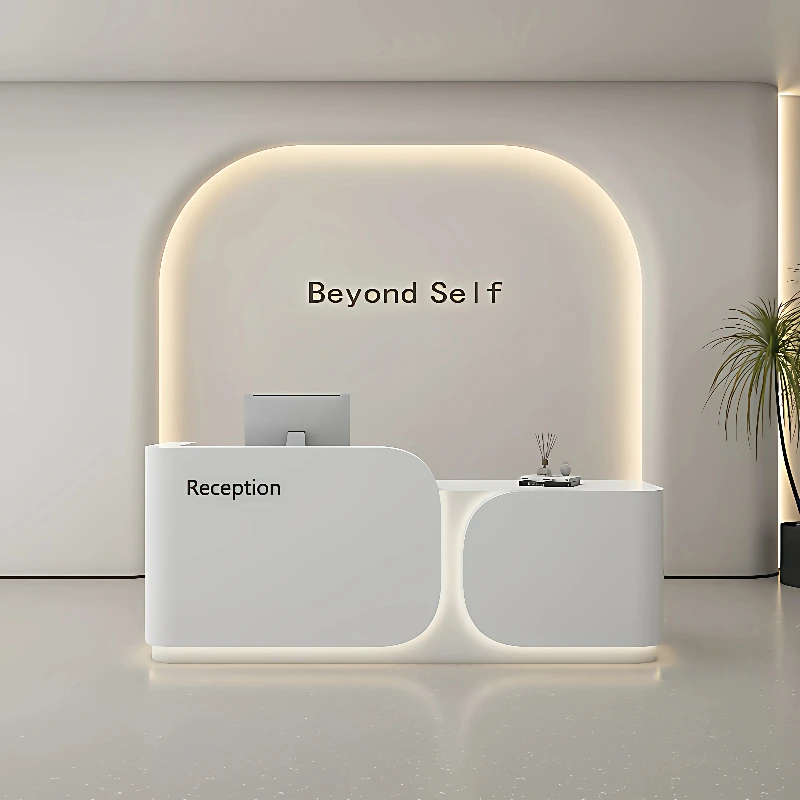 Clothing store baking paint front desk Customer center reception counter bureaux de travail Computer desk schreibtisch furniture
