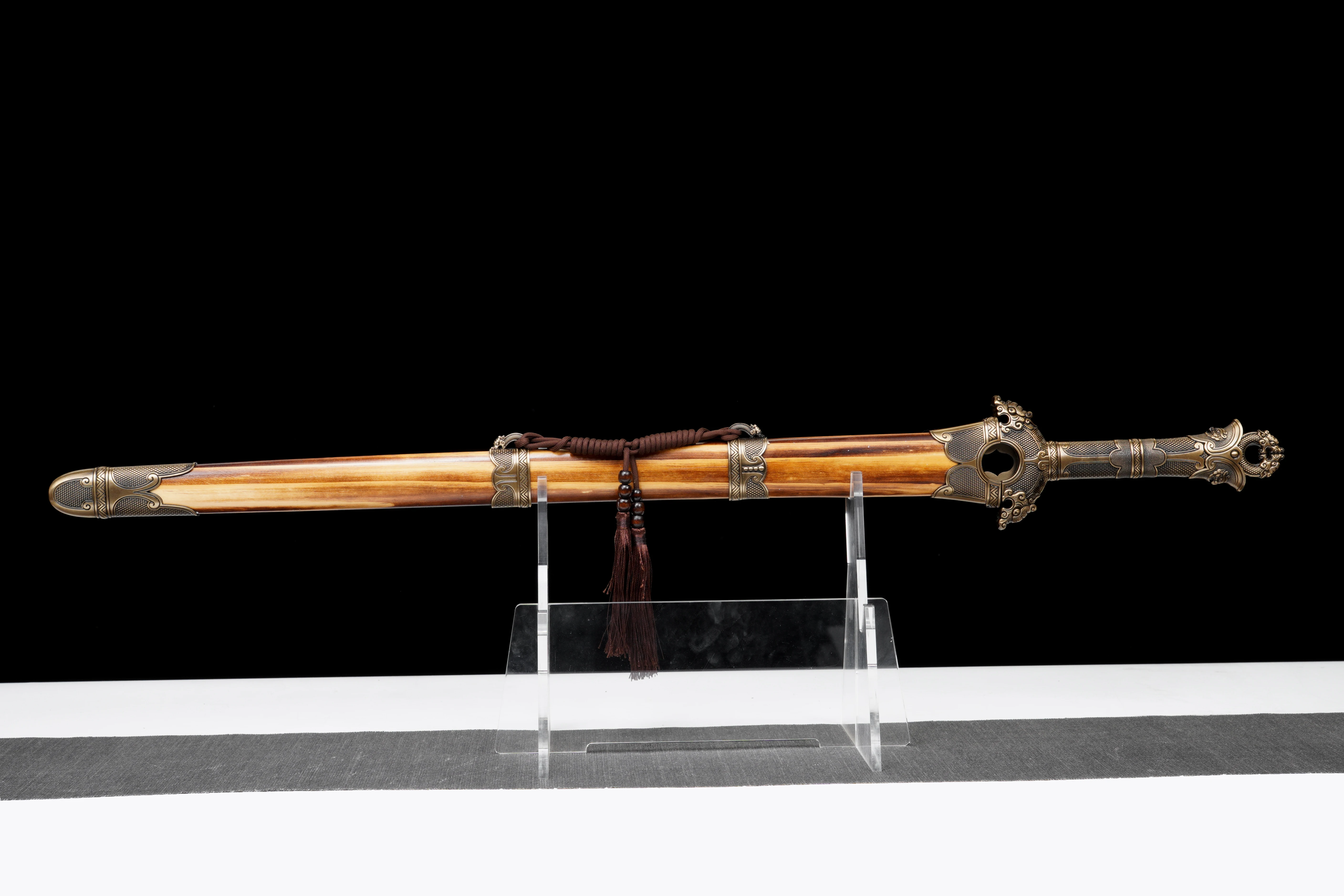 cosplay Hollow Heart Chinese Golden samurai Sword Steel Non-sharp Blade katana Battle Preparation Ninja Martial Arts Enthusiast