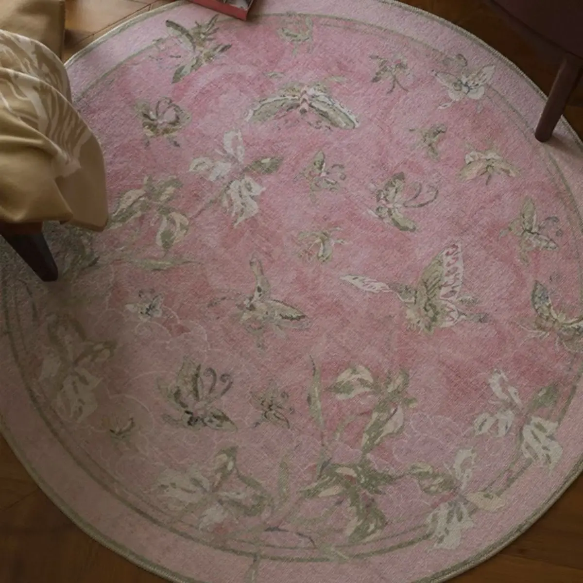 Carpet in Ancient French Style Round Exquisite Pastoral Wind Disposable Wipe Dresser Cloakroom Floor Mat
