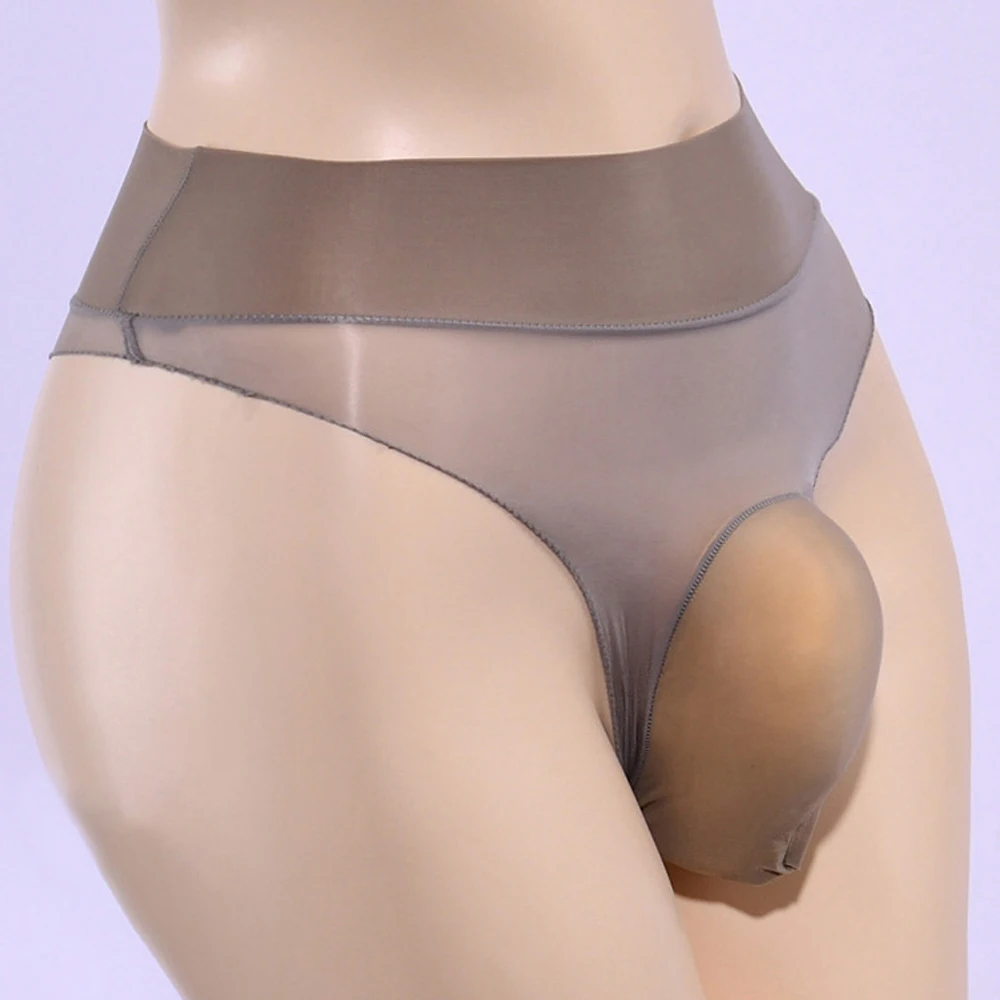 Men Underwear Erotic Lingerie Glossy Oily High Waist Low Rise Seamless Sheer Sissy Panties Swimmwear Transparent