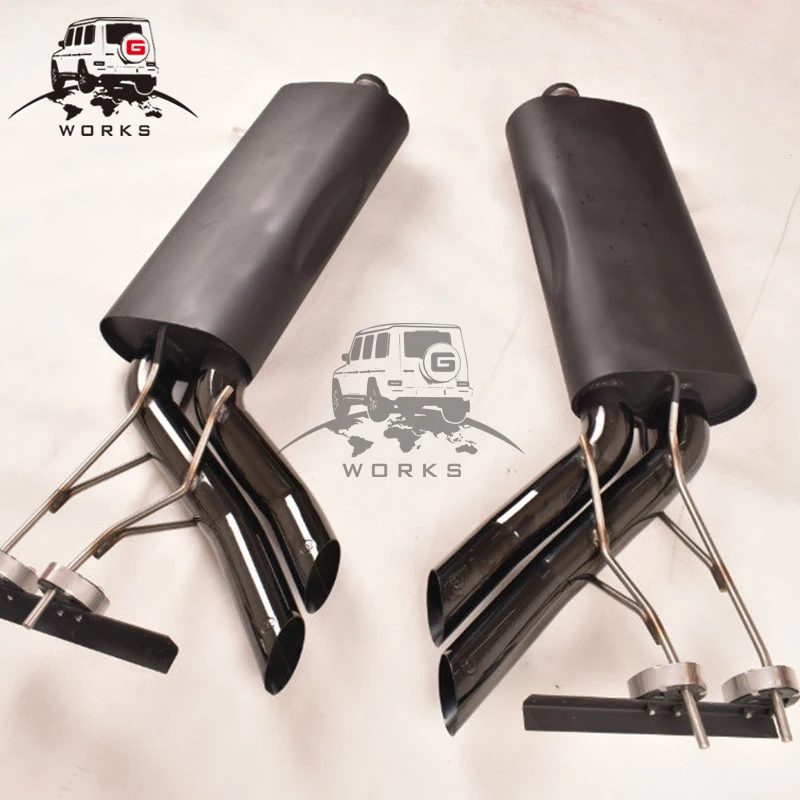 G Class W463 G550 G500 G65 G63 Exhaust System 4 Tips Electroplating Silver Black W463 Exhaust Pipe