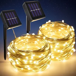 Solar Lights Outdoor Dusk to Dawn Solar Fairy Lights Waterproof 8 Modes Solar Christmas Lights for Outside Patio Garden