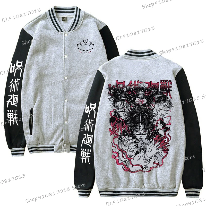 Anime s dlouhým rukávem, baseballová bunda, džúdžucu kaisen choso, manga, grafika, muži a ženy, svrchní oblečení, módní džúdžucu kaisen uniformy, bundy - náhled 3