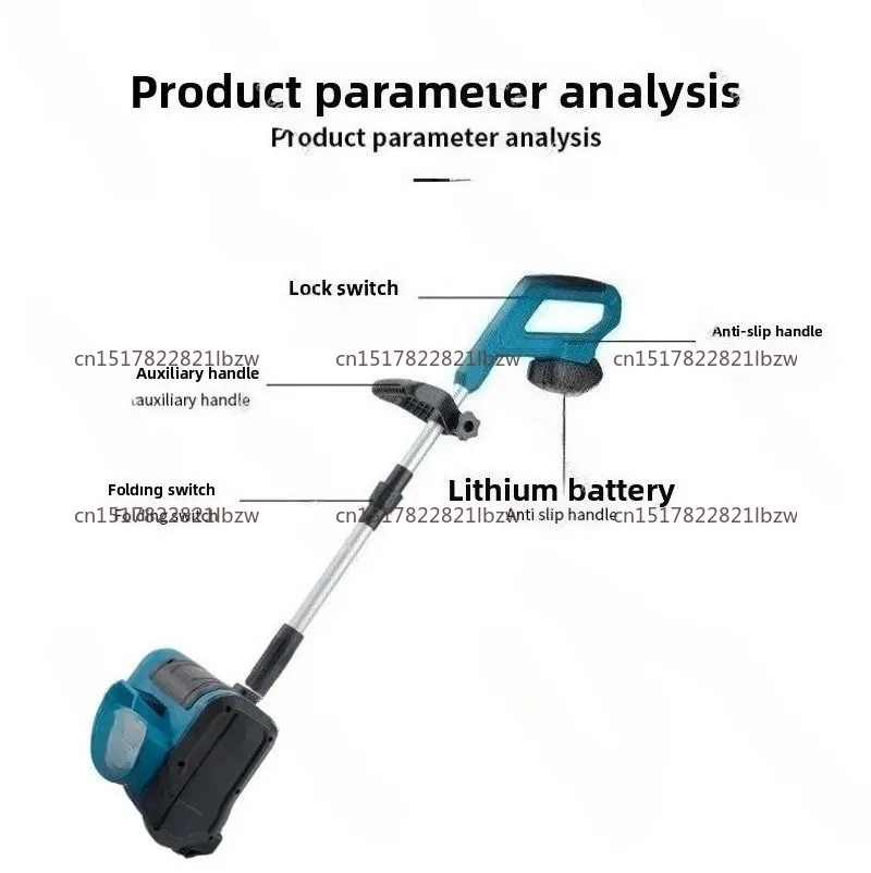 High-Power Lithium Battery Snow Sweeper Foldable Shovel 21V Electric Hand-Push Brushless Removal Household Snow Blower