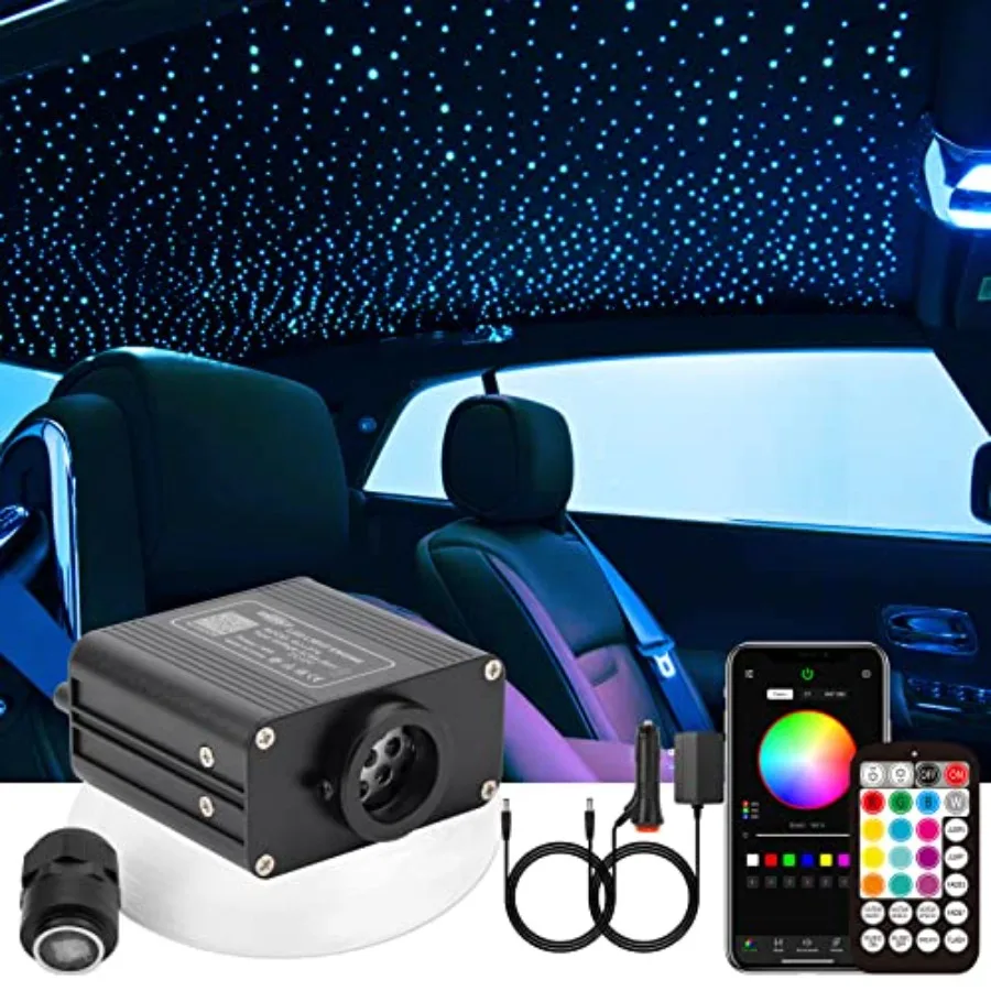 

Twinkle 150pcs 6.5ft 0.03in Starlight Headliner Fiber Optic Lights kit Music Mode Bluetooth APP Control Remote RGBW Star roof L