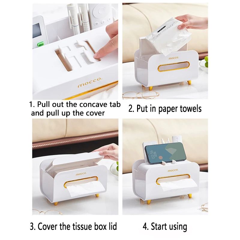 Living Room Tissue Box Environmentally Friendly Multipurpose Remote Control Desktop Creative Napkin Dresser Bathroom Storage Box