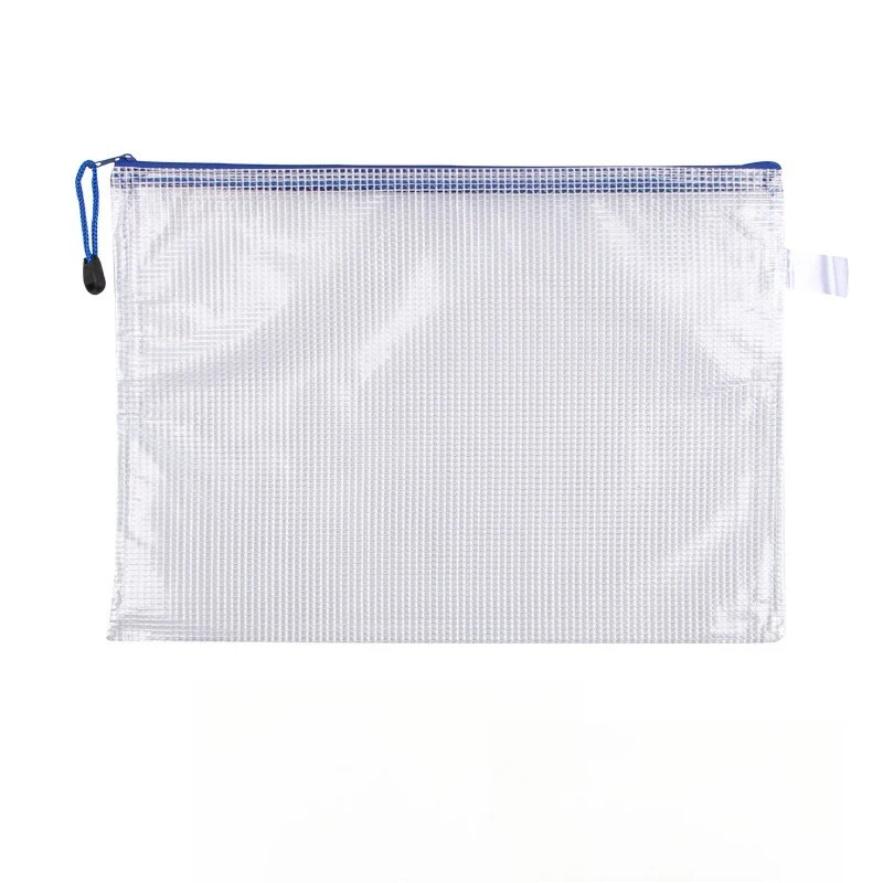 5pcs A4 문서 가방 파일 폴더 학교 사무용품 방수 지퍼 폴더 보관 가방 문서 가방 메쉬 지퍼 파우치