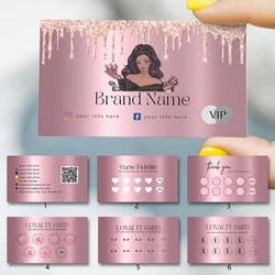 200pcs 85x54mm Custom Design Paper Loyalty Cards for Business Packing Professional Custom Printer for Your Order Beauty Girl