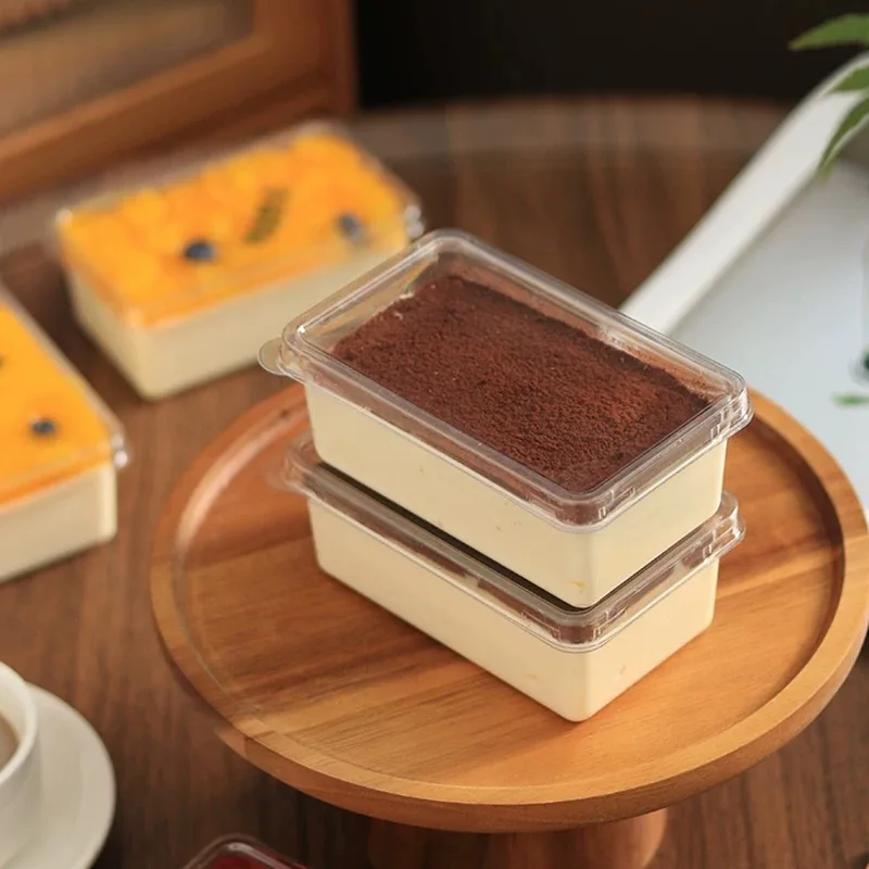 Tiramisu-Verpackungsbox, Mille-Feuille-Mousse-Kuchen, Einweg-Transparente Dessert-Sojamilch-Verpackungsbox, Hausgemachte Backwaren 280ml 20 Stück – Detail 5