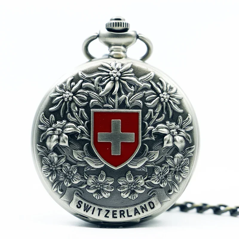 سويسرا الصليب الأحمر الجوف اليد الرياح الميكانيكية ساعة الجيب الكلاسيكية الرجال النساء ساعة الجيب هدية #1