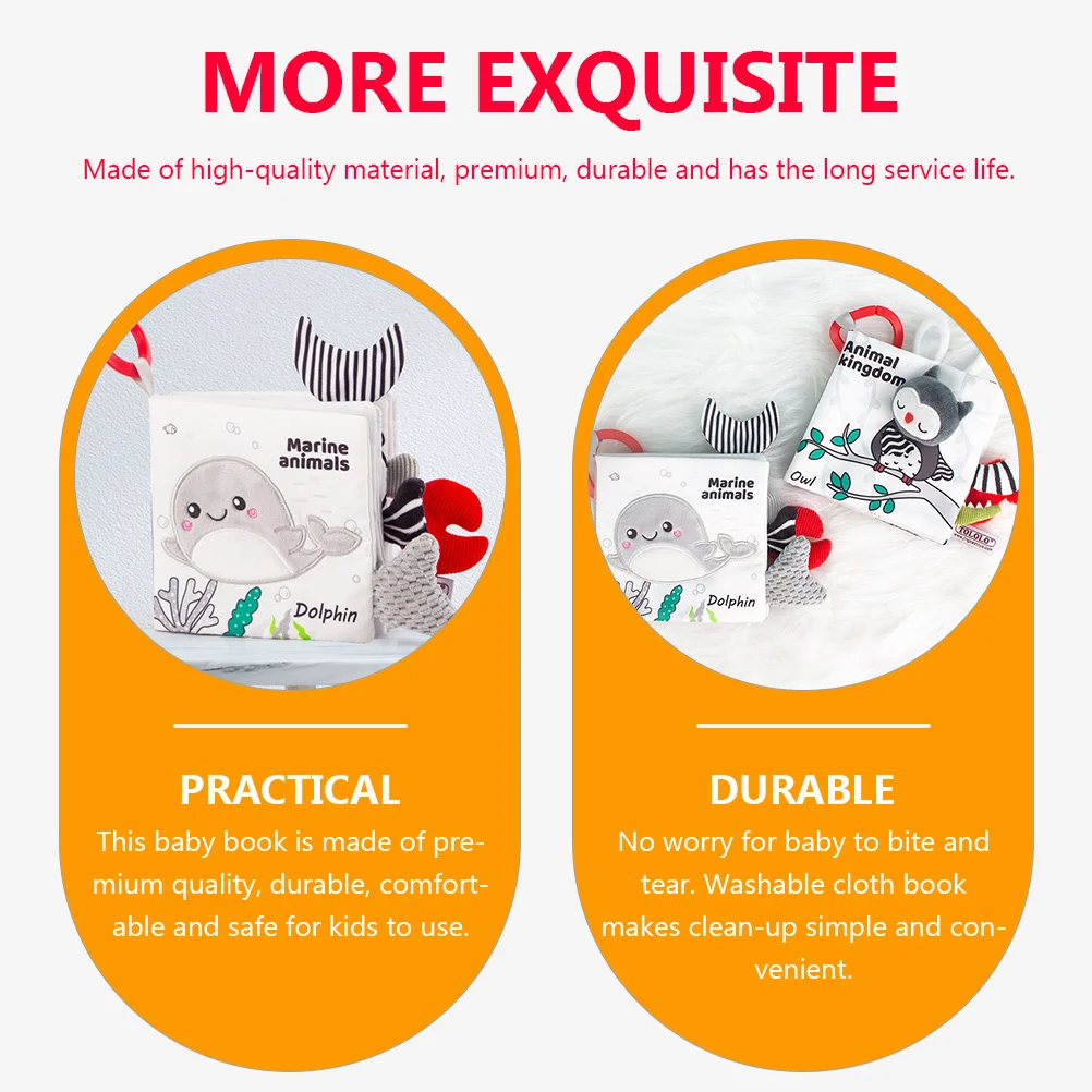動物布絵本 赤ちゃん早期教育認知トレーニング 海洋動物学習ブック 早期教育ブック
