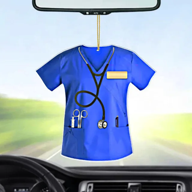 Car Mini Hanging Flat Doctor Nurse Uniform Pendant Key Chains Creative Key Ring Christmas Tree Home Decoration Birthday Gift