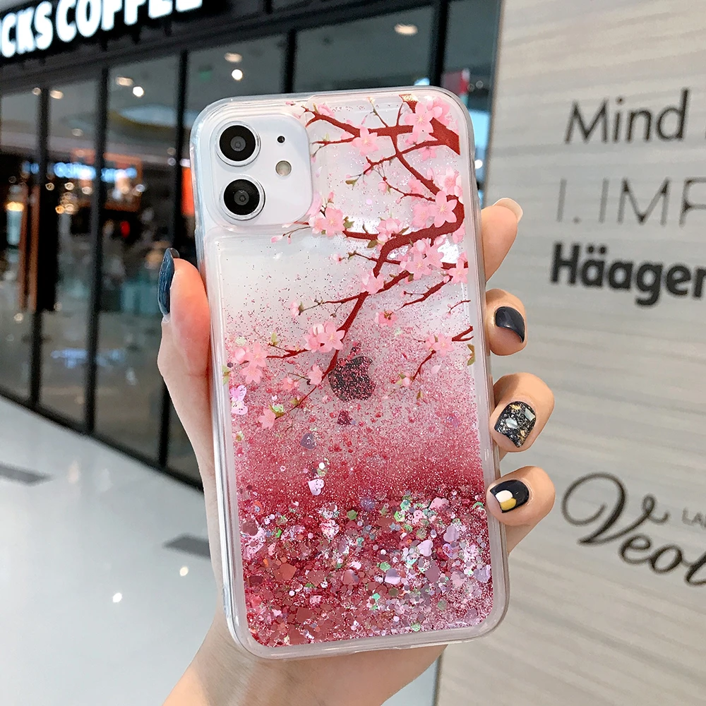 Rosa Flüssig-Quicksand-Hülle für Samsung Galaxy S24 S23 S22 S21 Plus S25 FE S26 Ultra A56 A55 Glitzer Blumen Bling Klare TPU-Abdeckung – Detail 8