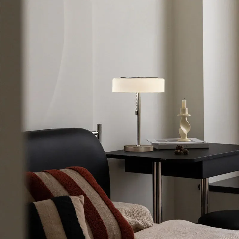 Italian Minimalist Glass Bedside Lamp Luxury High End Study Desk Light Creative Pull Wire Switch Atmosphere Lighting For