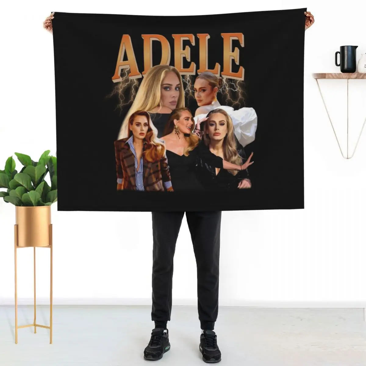 Ad.ele Throw Blanket Plush Sofas Furry funny gift Thermal Personalized Gift Blankets