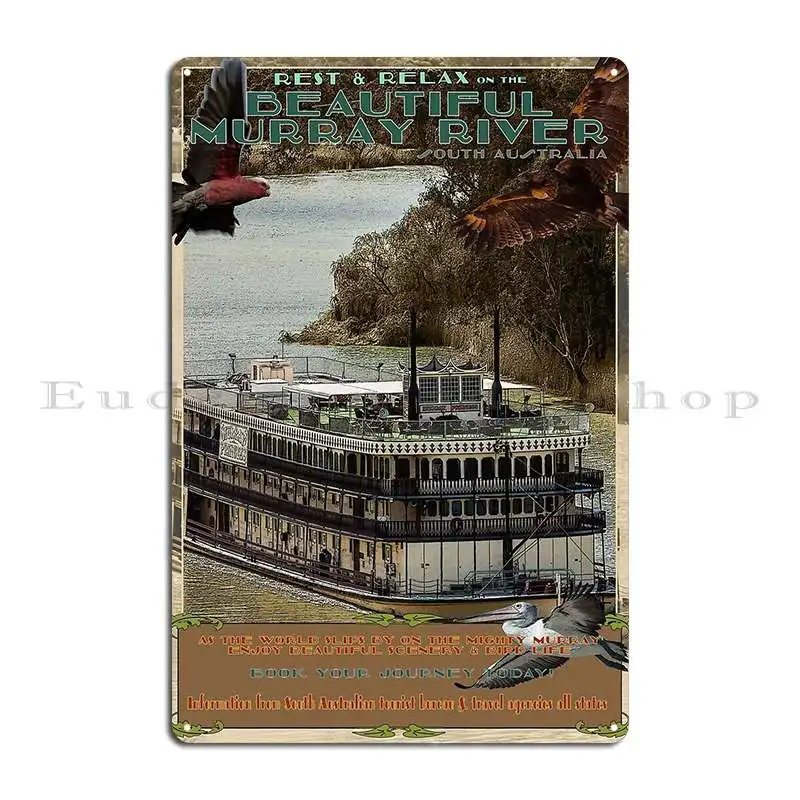 River Murray South Australia Travel Poster_02 Metal Sign Pub Create Living Room Customized Cinema Tin Sign Poster