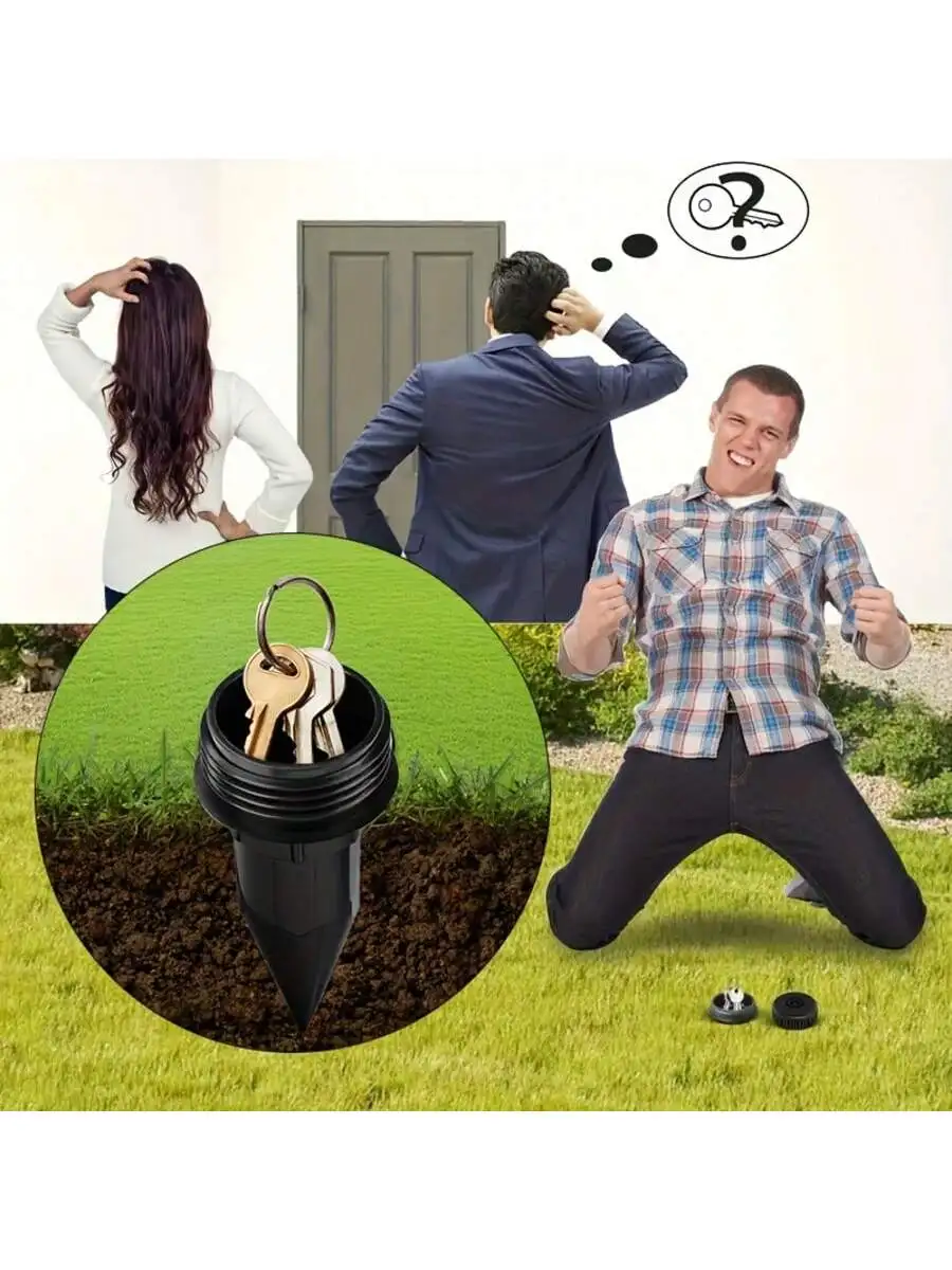 Realistic Key Hider Sprinkler, Outdoor Garden Yard Lawn Waterproof Key Box, Easy To Insert Into Garden Lawn Underground