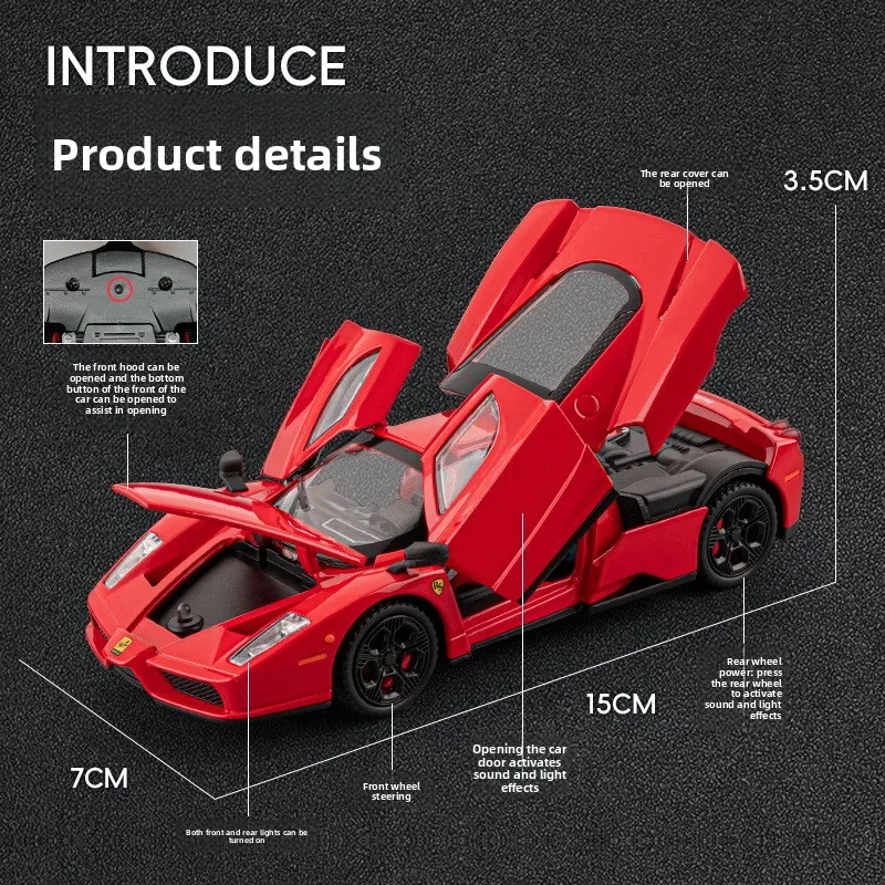 1: 32 Lafayette Simulazione sinistra Modello di auto sportiva in lega Suono e luce Ritorno Auto giocattolo Collezione regalo per bambini Ornamento