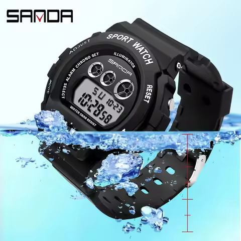 SANDA 2018 Waterproof Men's Ms Watch Relogio Masculino Men Military Sports Watch Woman LED Digital electronic Luminous Watch