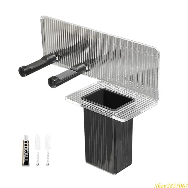 Wall Non-punching Bathroom Electric Hair Dryer Rack Space Saving Storage Rack 831F