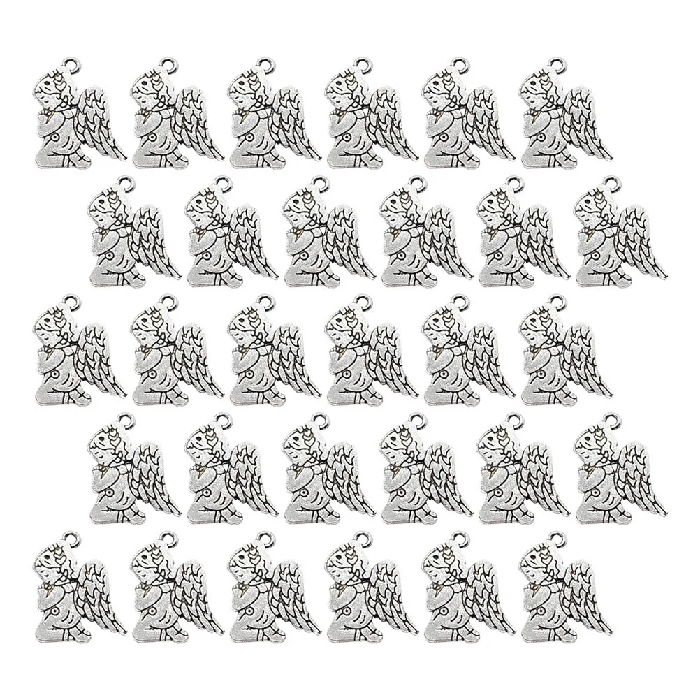 

40Pcs 23x17mm Alloy Angel Wing Pendants Unique Shape DIY Craft Charms for Jewelry Making Necklace Bracelet Accessories
