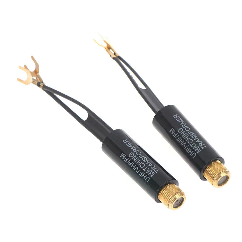RF Coaxial Antenna Converter 75 Ohm To 300 Ohm F Female Transformer UHF VHF FM Adapter For TV Radio 2/5/10Pcs