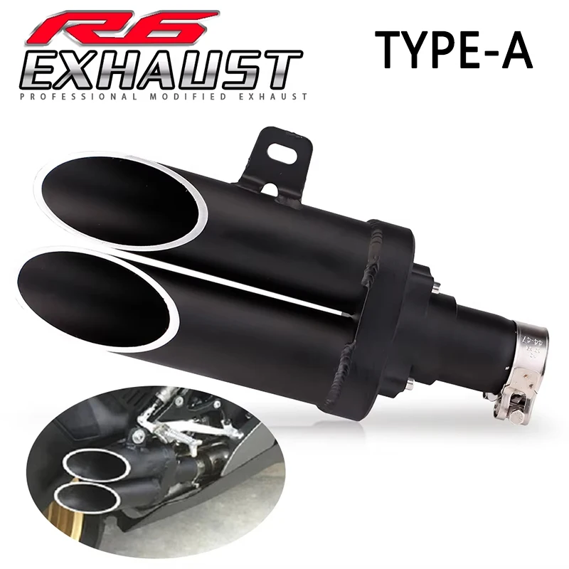 

With Db Killer Universal 61mm Motorcycle Exhaust Motorcycle Exhaust Intermediate Tube For Yamaha R6 YZF-R6 2006-2020 R6 N