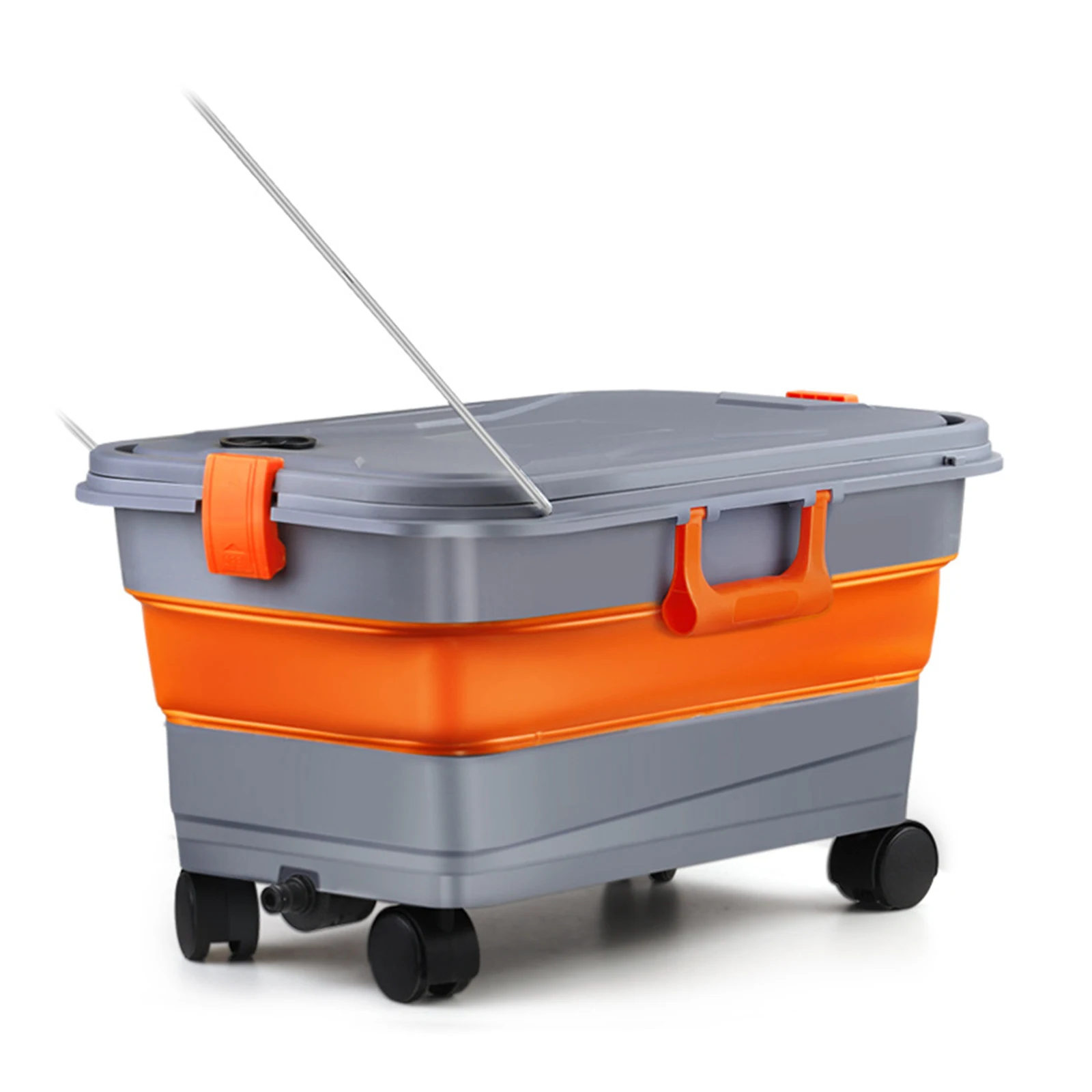 

22L Folding Fishing Bucket Large Capacity Outdoor Collapsible Buckets with Wheels Multi-Functional for House Cleaning Camping