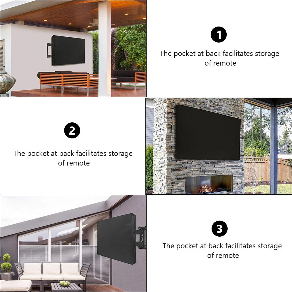 

Waterproof Cover for 40-42 Inch TVs Outdoor Television Protector Dustproof LCD Screen Cover Black Cloth Fits Well Durable