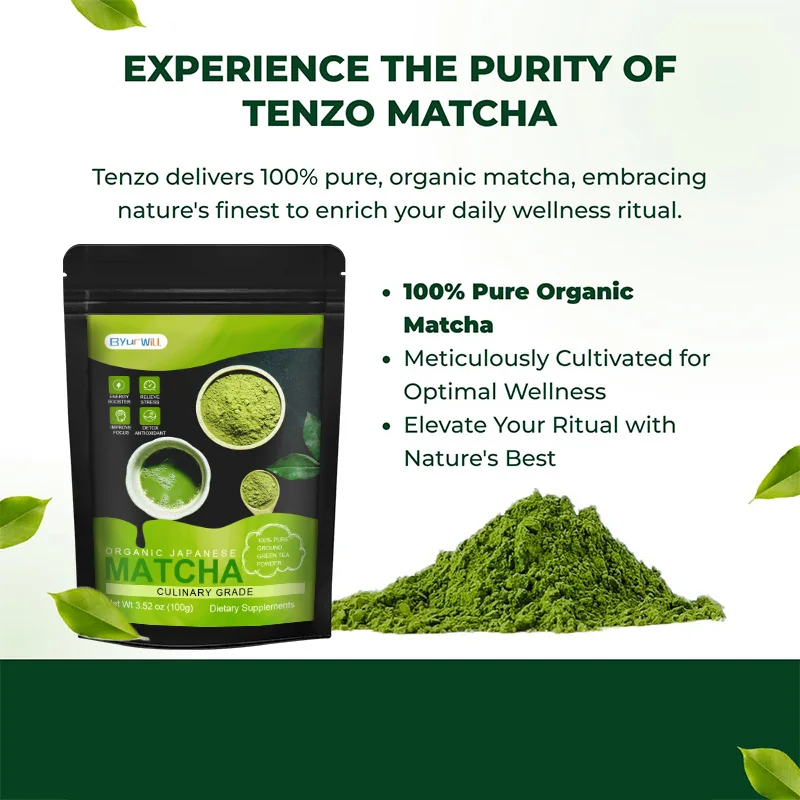 100% Pure Japanese Matcha Green Tea Powder Rich in Antioxidants Support Immunity Natural Energy Boost For Daily Health Care