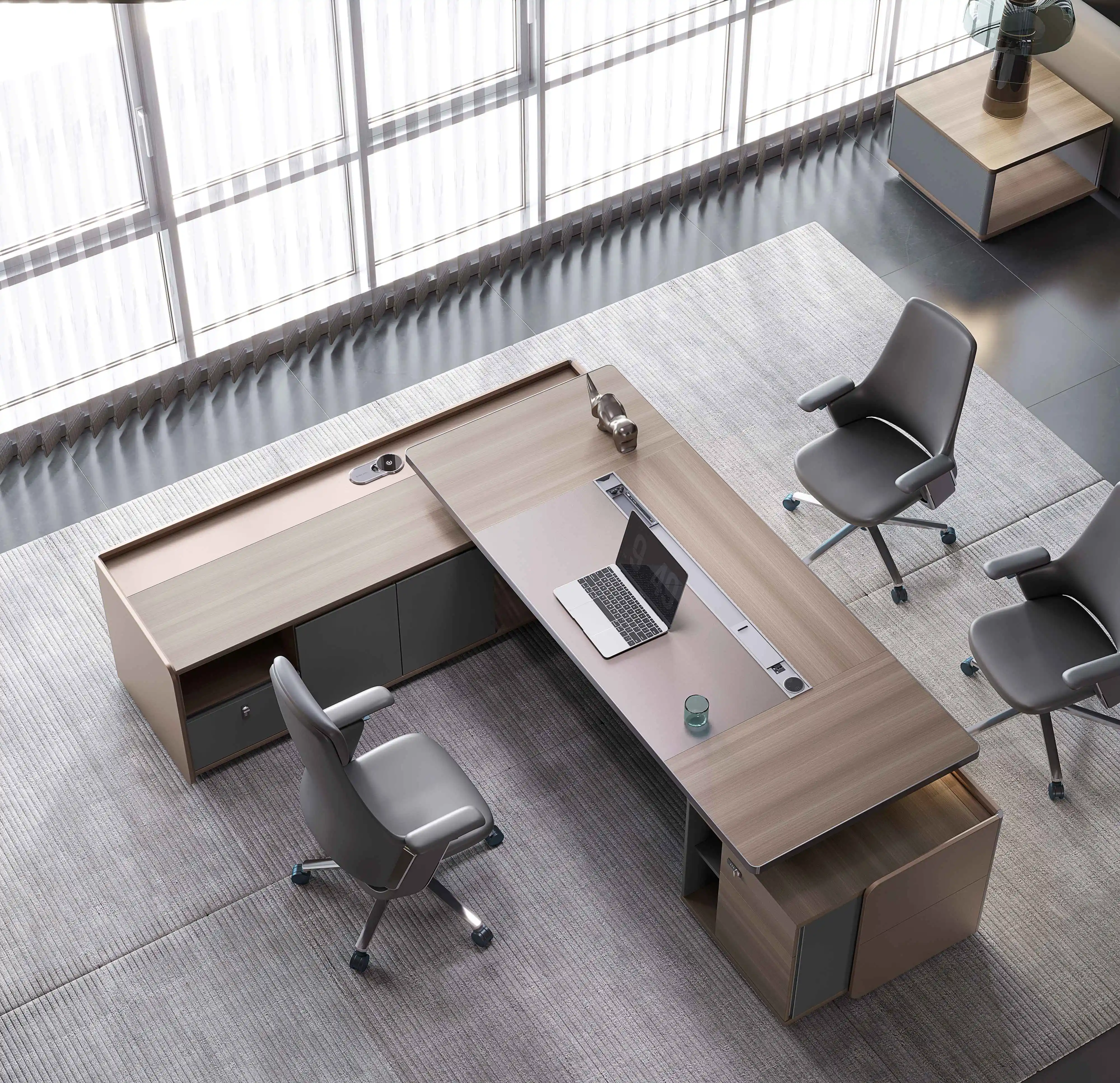 

modular furniture wooden computer desk Manager boss office desk Luxury Office furniture set office table with ergonomic chair